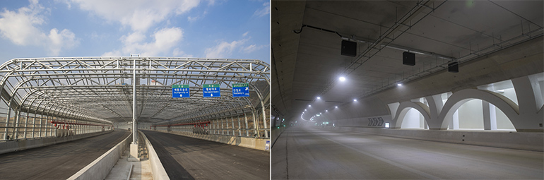 [ Point connecting 2 tunnels (Dasom tunnel and ramp tunnel). When going up the ramp tunnel, ‘National Route no. 96’ is accessible ]