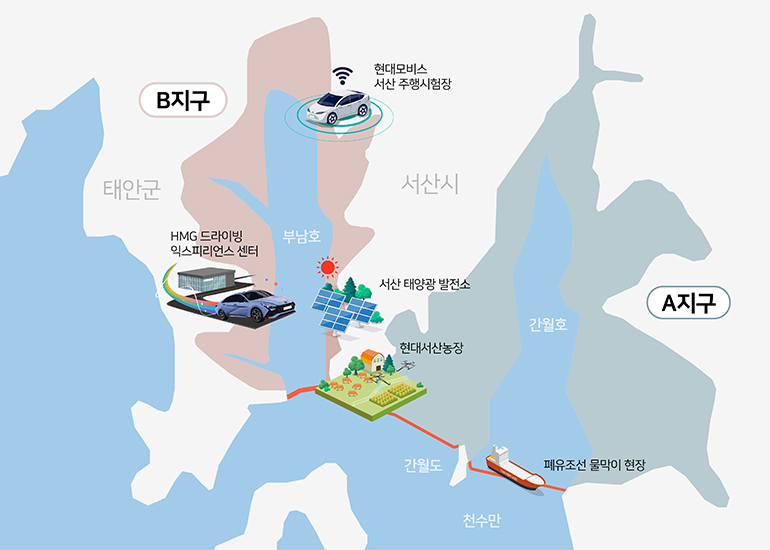 [건설이 바꾼 풍경] 평온하지만 역동적으로, 도전과 변화의 땅 ‘서산간척지’ > PROJECTS > 현대건설 뉴스룸