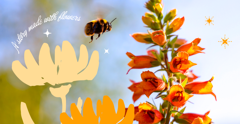 A story made with flowers