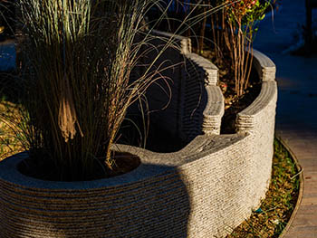 A 3D-printed concrete landscaping installation wins an award